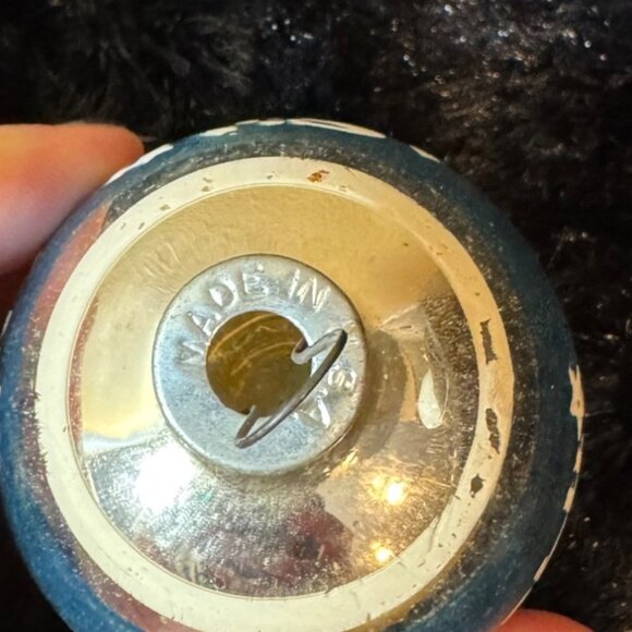 Vintage Shiny Bright Glass Christmas Ornament With Nativity Scene Design - Picture 2 of 3